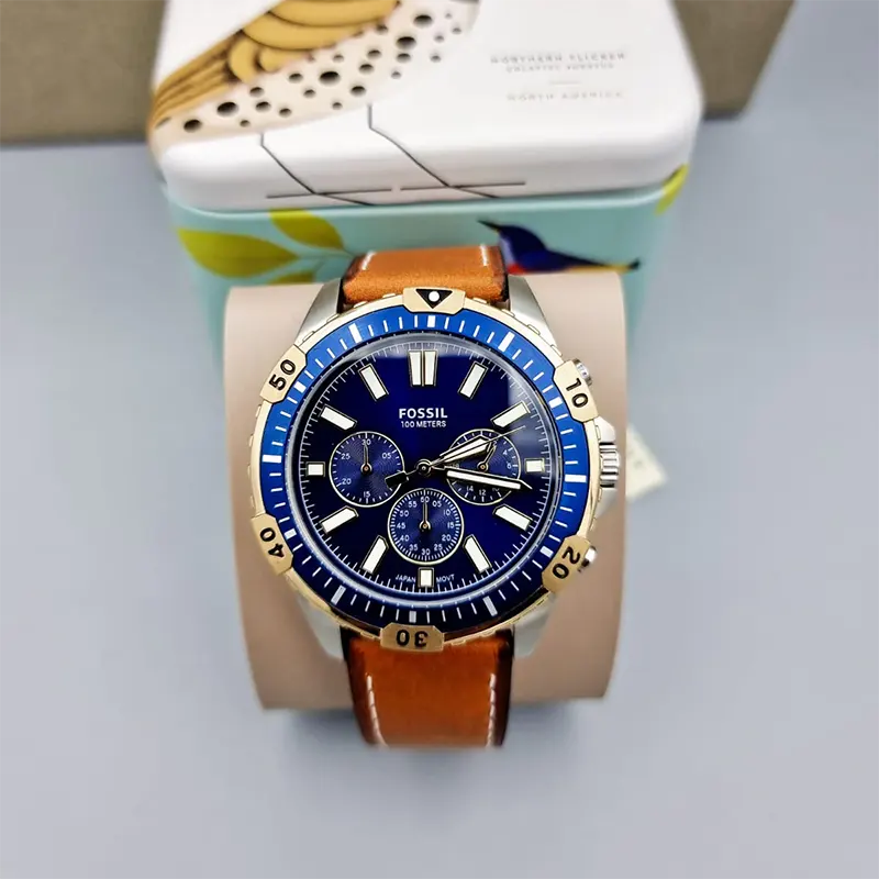 Fossil Garret Choronograph Quartz Blue Dial Men's Watch- FS5625